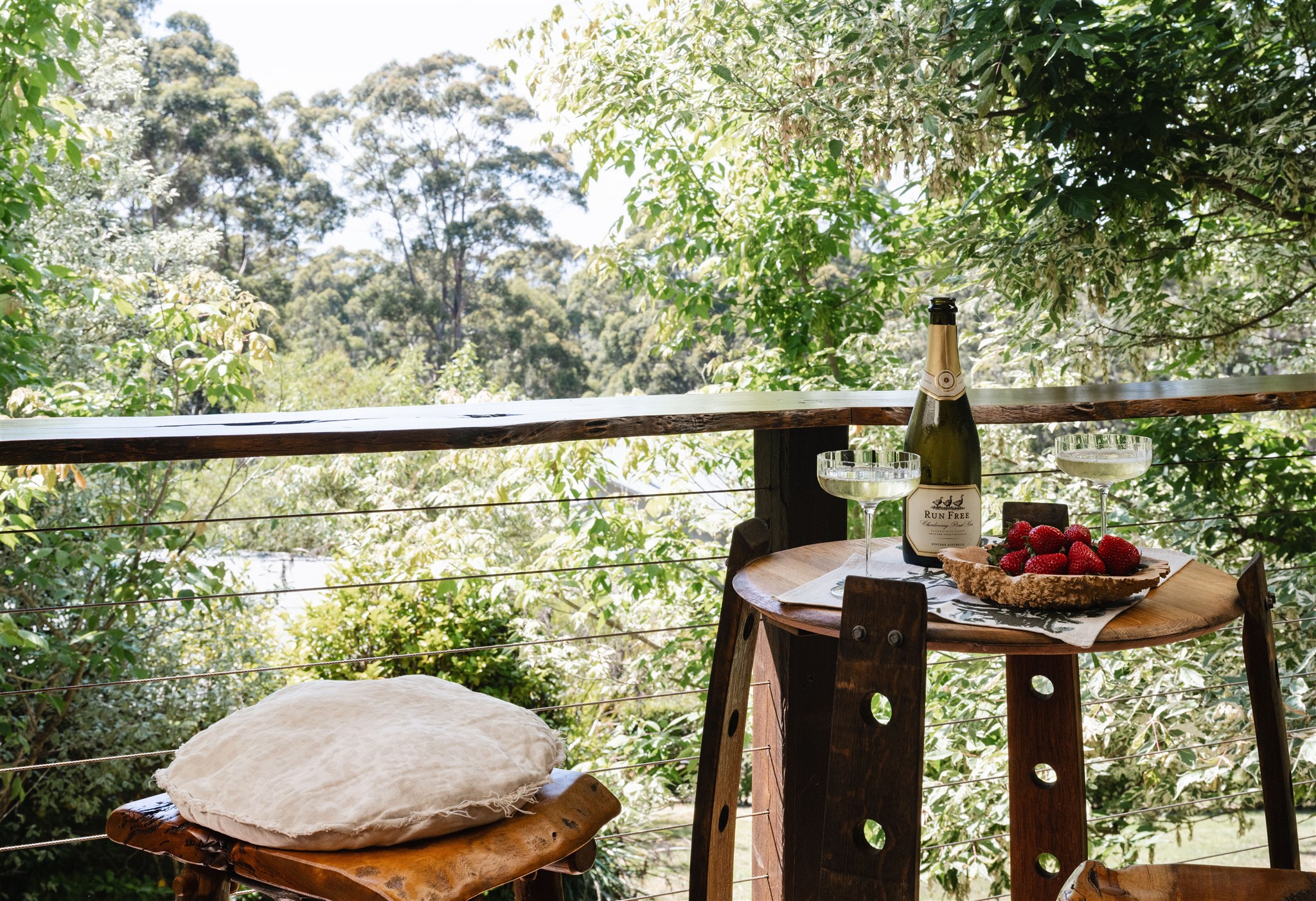 Romantic champagne breakfast