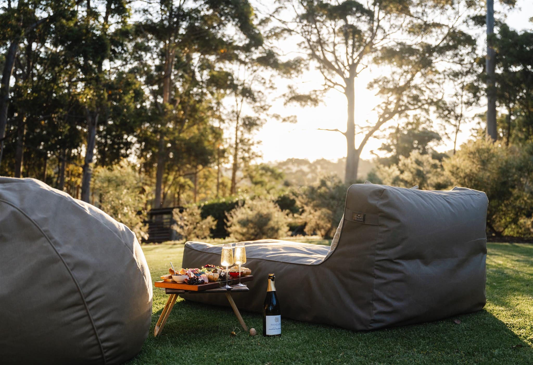 Private lawns perfect for romantic sundowner picnics