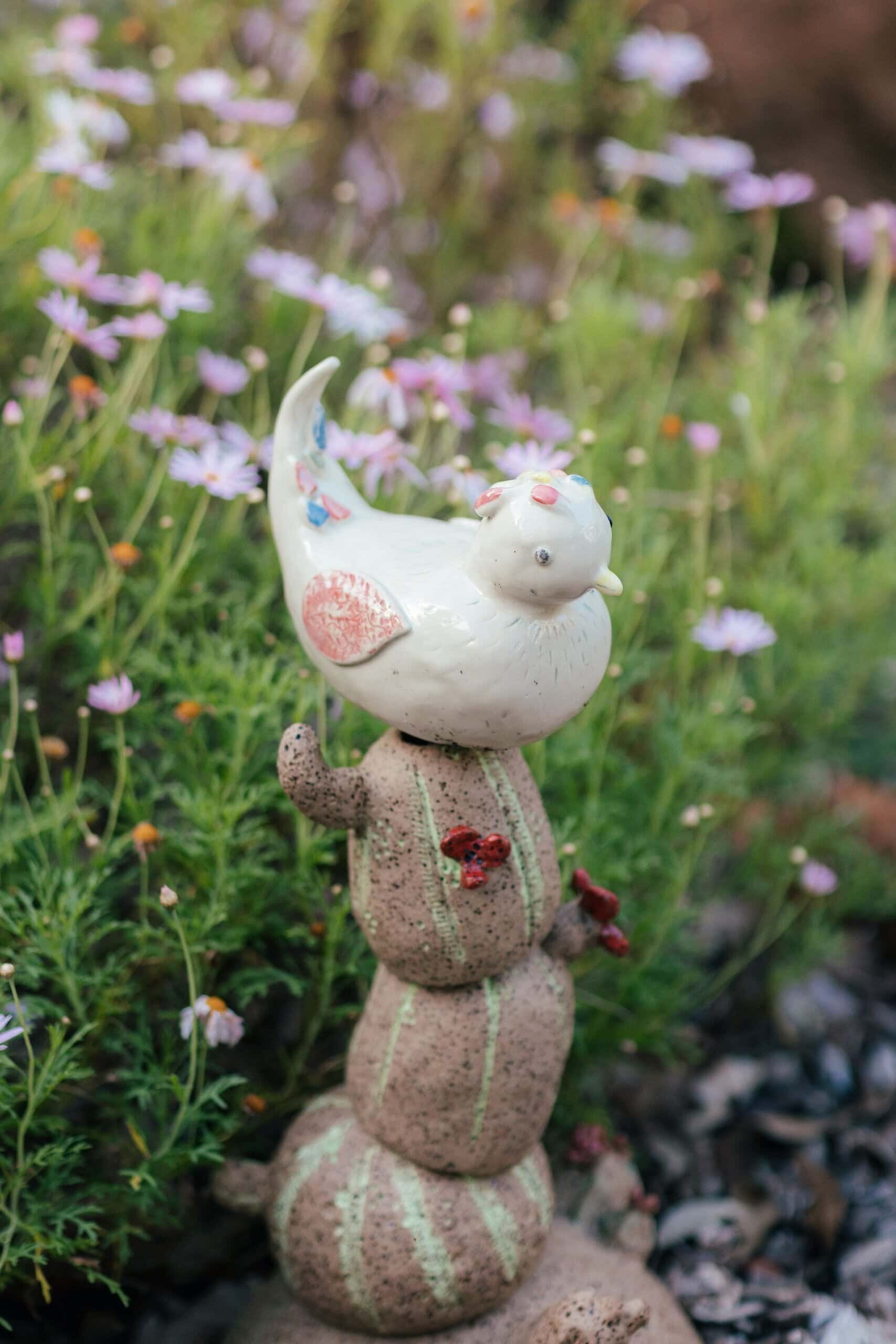 Sculpture garden by WA artisans behind Chalet